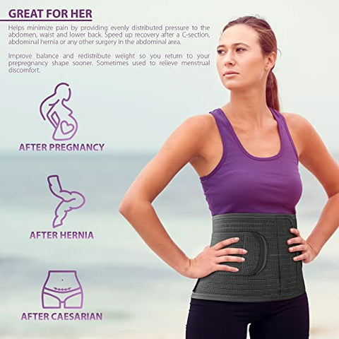 Image of Abdominal Binder/Postpartum Postoperative Wrap/Abdomen Hernia Support Belt