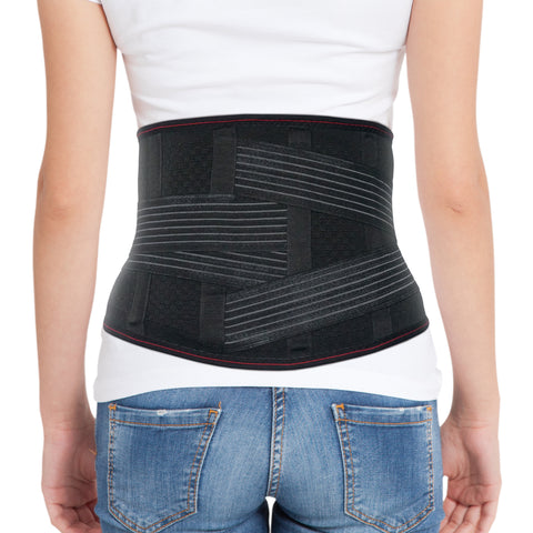 Image of Lumbar Support Belt Lumbosacral Back Brace – Ergonomic Design and Breathable Material / ACKB724-BK