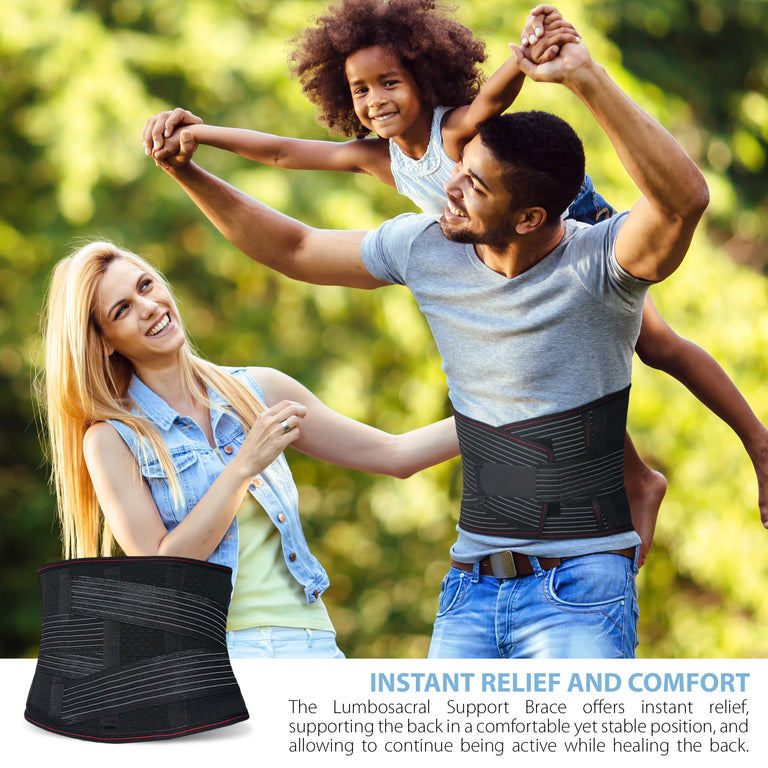 Lumbar Support Belt Lumbosacral Back Brace – Ergonomic Design and Breathable Material / ACKB724-BK