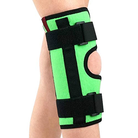 Image of Kids Tri-Panel Knee Immobilizer - Breathable and Lightweight - Straight Leg Support - Knee Splint / ACJB2117GR