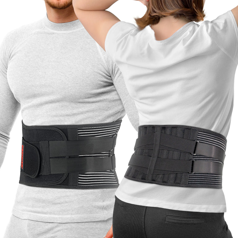 ORTONYX Lower Back Brace Lumbar Support Belt for Men and Women, Back pain Relief, Herniated Disc, Scoliosis, Sciatica