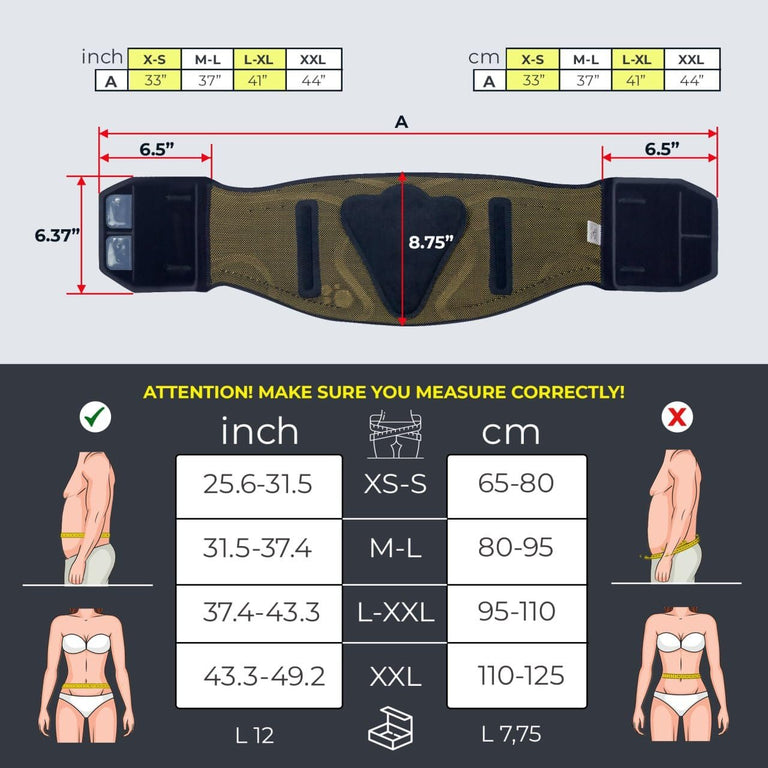 ORTONYX Back Support Brace for Men and Woman|Sport/Work/Rehabilitation|3D Knitted Design with Removable 3D Lumbar Pad|Breathable and Elastic Material|Velcro Closure with Hand Loop for Easy Use|XXL