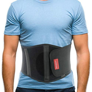 Ergonomic Umbilical Navel Hernia Belt / Abdominal Support Brace - Black