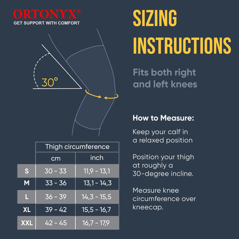 ORTONYX Knee Brace with Patella Ring, 3D Knitted Knee Sleeve for Pain Relief, Patella and Ligament Support, Recovery from Injuries, Meniscus Tear Arthritis ACL PCL Men & Women