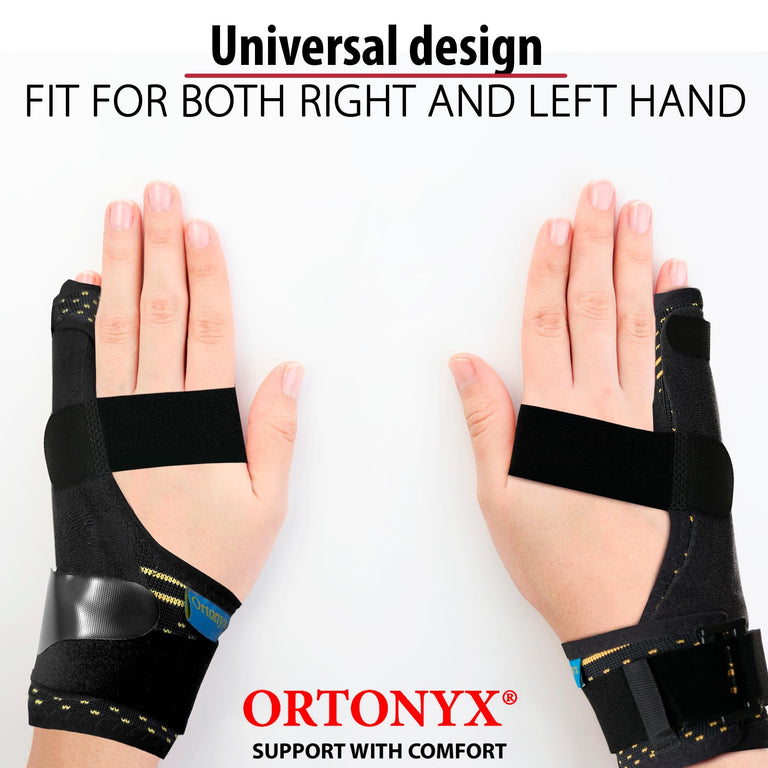 ORTONYX Pinky Finger Splint – Boxer Fracture Brace for 4th & 5th Finger, Ulnar Gutter Support, Metacarpal Immobilizer, Breathable & Adjustable Hand Brace for Left or Right Hand / KB434 Black
