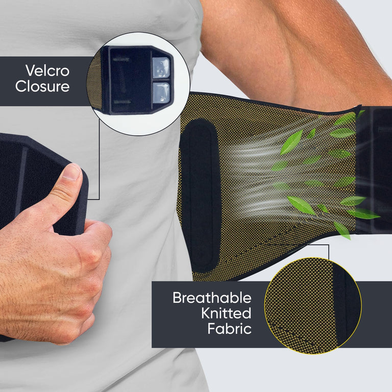 ORTONYX Back Support Brace for Men and Woman|Sport/Work/Rehabilitation|3D Knitted Design with Removable 3D Lumbar Pad|Breathable and Elastic Material|Velcro Closure with Hand Loop for Easy Use|XXL