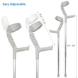 Progress-II Adult Walking Forearm Crutches with Closed Cuff and Adjustable Arm Support