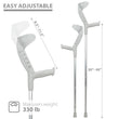 Progress-I Adult Walking Forearm Crutches with Adjustable Arm Support