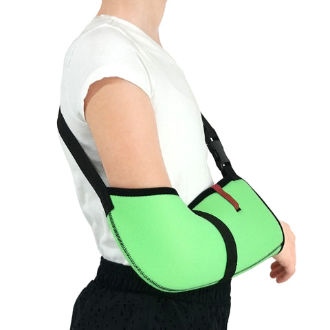 Image of Kids Arm Support Sling Shoulder Immobilizer Brace  Breathable and Lightweight  Fully Adjustable / ACJB2410-GN