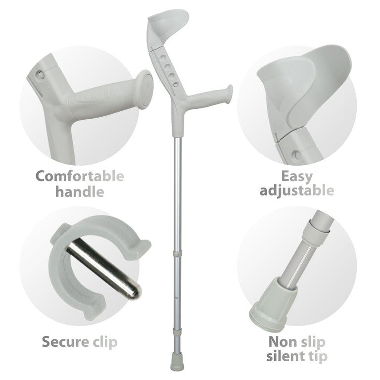 Progress-I Adult Walking Forearm Crutches with Adjustable Arm Support