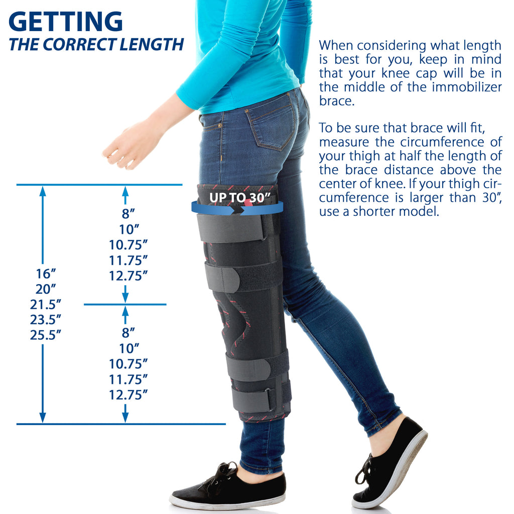 ORTONYX Adjustable Tri-Panel Straight Leg Support Knee Immobilizer