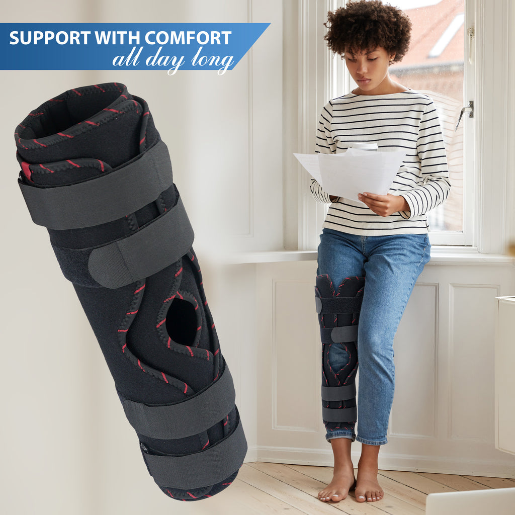 ORTONYX Adjustable Tri-Panel Straight Leg Support Knee Immobilizer Brace –  UFEELGOOD