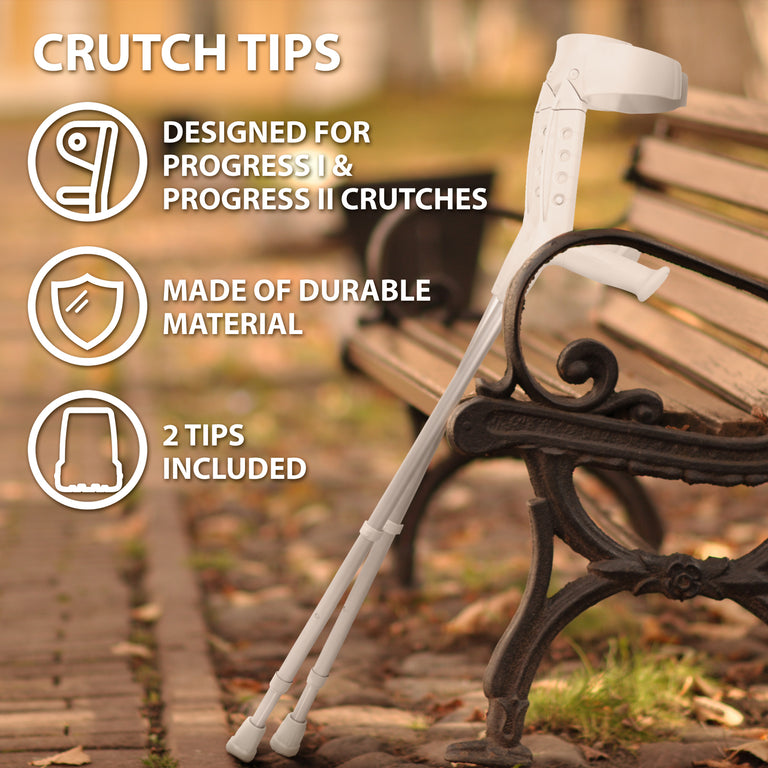 Crutch Tips (1 Pair) – Light Gray