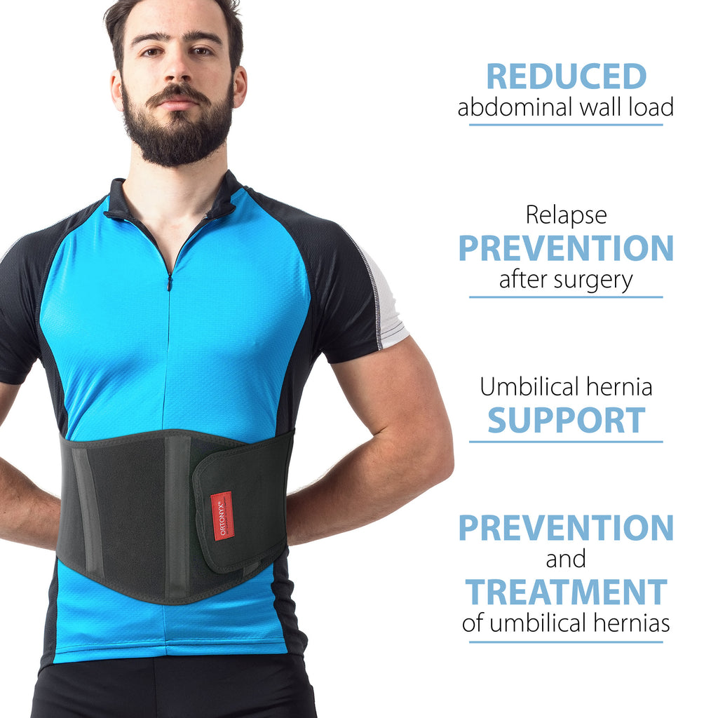  ORTONYX Ergonomic Umbilical Hernia Belt for Women and Men -  Abdominal Support Binder with Compression Pad - Navel Ventral Epigastric  Incisional and Belly Button Hernias Surgery Brace - OX353-S/M : Health