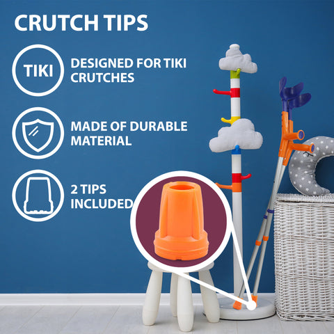 Image of Crutch Tips (1 Pair) - Orange