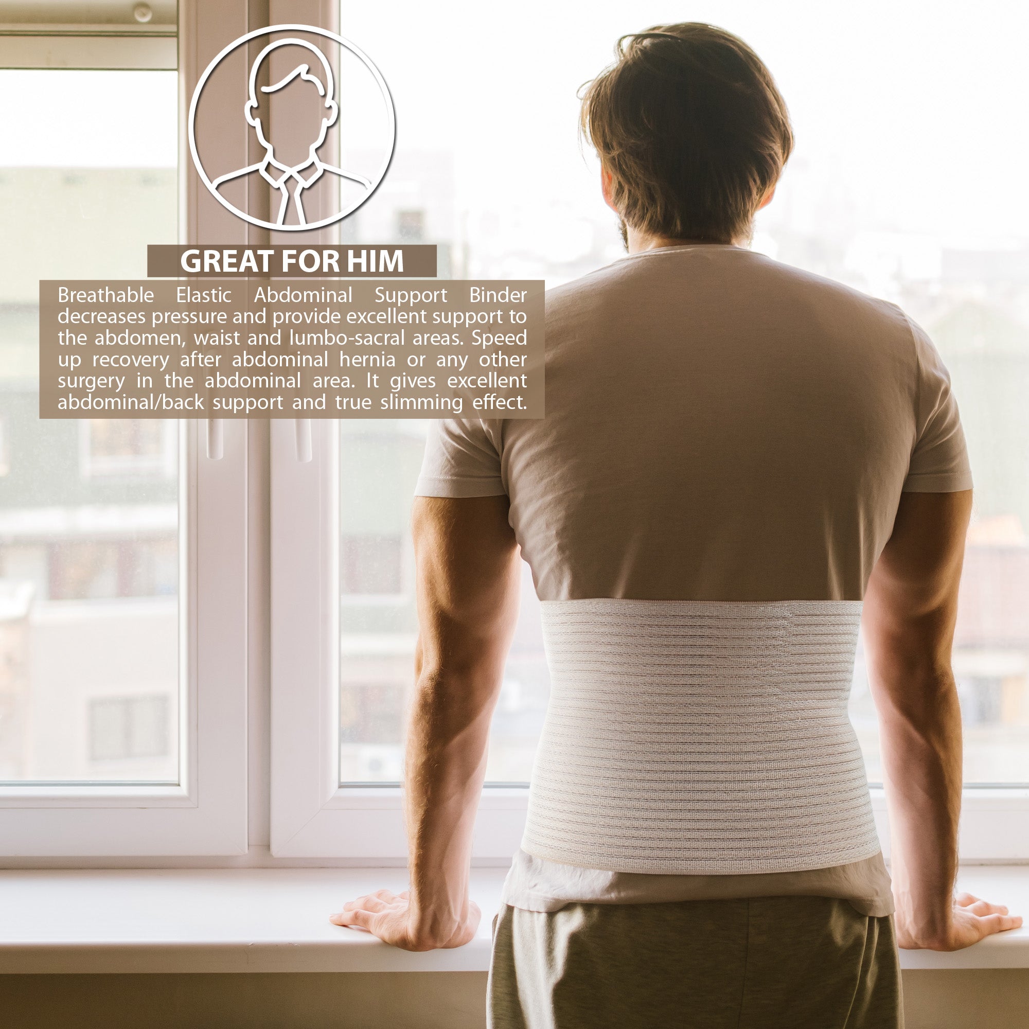 10.25 Inch Abdominal Binder for Men and Women - Beige – UFEELGOOD