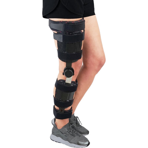 Image of Hinged Adjustable Knee Brace Support Stabilizer Immobilizer