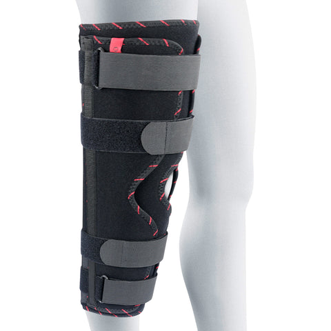 Image of Adjustable Tri-Panel Straight Leg Support Knee Immobilizer Brace