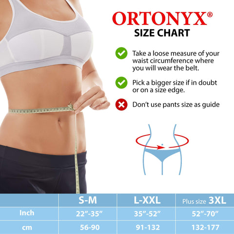 Image of ORTONYX Premium Umbilical Hernia Belt for Men and Women / 10.25" Abdominal Binder With Hernia Support Pad - Navel Ventral Epigastric Incisional and Belly Button Hernias - Black OX5241-10