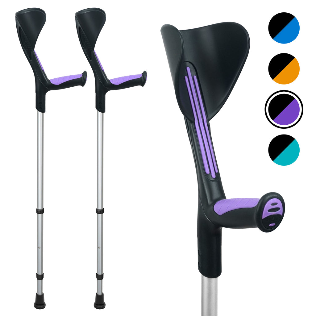 Advance Adult Walking Forearm Crutches Ergonomic Handle with Comfy Grip