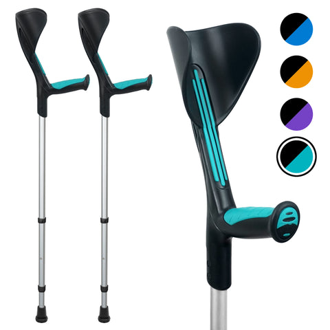 Image of Advance Adult Walking Forearm Crutches Ergonomic Handle with Comfy Grip